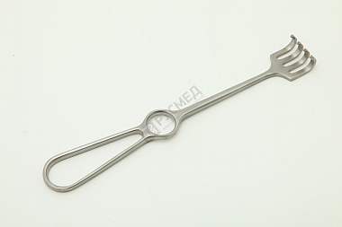 Крючок хирургический четырехзубый тупой № 1, 200 мм